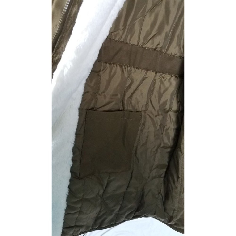 Centigrade Women's Sz. 2X Olive Parka Coat with Faux Fur Details NEW - Picture 7 of 12